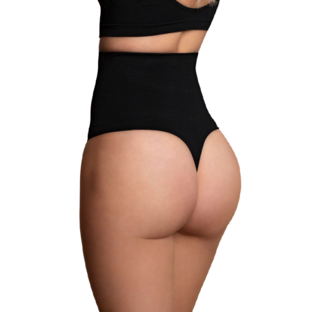 BYE-BRA - FAJA SIN COSTURAS ESTILO TANGA NEGRO TALLA XL