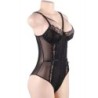 QUEEN LINGERIE - TEDDY ENCAJE NEGRO S/M