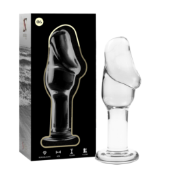 NEBULA SERIES BY IBIZA - MODELO 6 PLUG CRISTAL BOROSILICATO TRANSPARENTE 12.5 CM -O- 4 CM