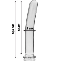 NEBULA SERIES BY IBIZA - MODELO 8 DILDO CRISTAL BOROSILICATO TRANSPARENTE 14.5 CM -O- 2 CM