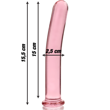 NEBULA SERIES BY IBIZA - MODELO 9 DILDO CRISTAL BOROSILICATO ROSA 15.5 CM -O- 2.5 CM