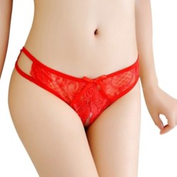 QUEEN LINGERIE - PANTIES CON ABERTURA TALLA UNICA ROJO