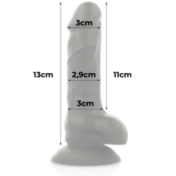 COCK MILLER - ARNES + DILDO SILICONA DENSITY COCKSIL ARTICULABLE NEGRO 13 CM