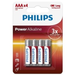 PHILIPS - POWER ALKALINE PILA AAA LR03 BLISTER*4