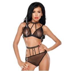 ME-SEDUCE - DOTTY SET DOS PIEZAS NEGRO S/M