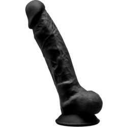 SILEXD - MODELO 1 PENE REALISTICO SILICONA PREMIUM SILEXPAN NEGRO 17.5 CM