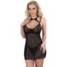 LIVCO CORSETTI FASHION - BINELLA SET BABYDOLL + TANGA NEGRO L/XL