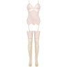 LIVCO CORSETTI FASHION - PERSINNE PEACH SET CORSET + PANTY + MEDIAS S/M