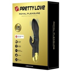 PRETTY LOVE - VIBRADOR DE LUJO BAÑADO EN ORO RECARGABLE NEGRO