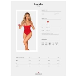 OBSESSIVE - INGRIDIA CROTCHLESS TEDDY ROJO XL/XXL