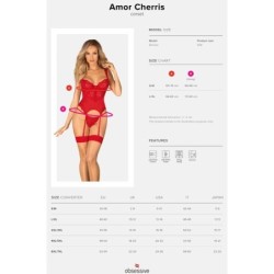 OBSESSIVE - AMOR CHERRIS CORSET & TANGA  S/M