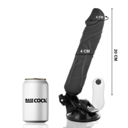 BASECOCK - VIBRADOR REALISTICO CONTROL REMOTO NEGRO 20 CM -O- 4 CM