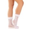 LEG AVENUE - MEDIAS TOBILLERAS CON VOLANTES BLANCO