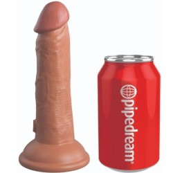 KING COCK - ELITE DILDO REALISTICO VIBRADOR & SILICONA 15.2 CM CARAMELO