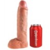 KING COCK - STRAP-ON CON DILDO HUECO 25.5 CM Y TIRANTES COLOR CARNE