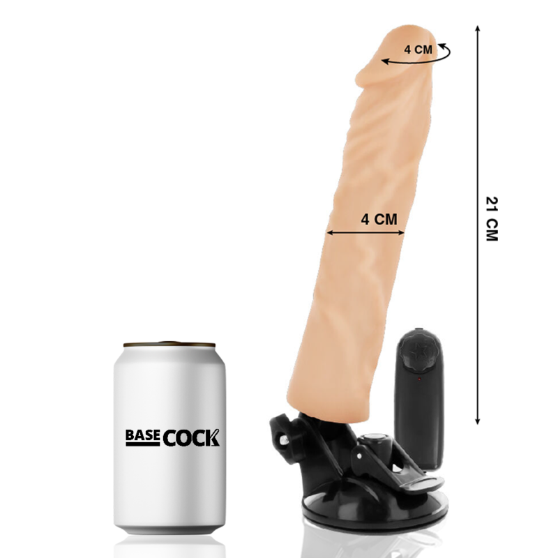 BASECOCK - VIBRADOR REALISTICO CONTROL REMOTO NATURAL 21 CM -O- 4 CM