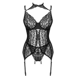 LIVCO CORSETTI FASHION - GIELLANDRA FOR THE SENSES COLLECTION CORSET + PANTY NEGRO S/M