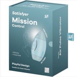 SATISFYER - MISSION CONTROL AZUL VIBRADOR PEQUEÃ‘O DE DOBLE IMPULSO