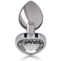 INTENSE - PLUG ANAL METAL ALUMINIO CORAZÃ“N BLANCO TALLA L