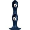 SATISFYER - DOUBLE BALL-R DILDO SILICONA AZUL