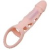 BAILE - FUNDA EXTENSORA PENE CON VIBRACION Y STRAP NATURAL 13.5 CM