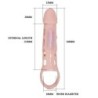 BAILE - FUNDA EXTENSORA PENE CON VIBRACION Y STRAP NATURAL 13.5 CM