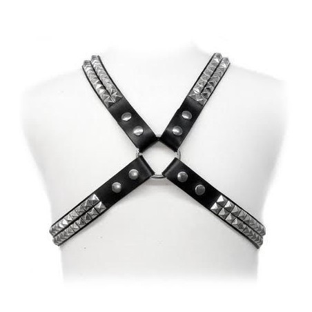 LEATHER BODY - PYRAMID STUD HARNESS