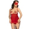 CHILIROSE - CR 4715 SET BABYDOLL CUATRO PIEZAS ROJO S