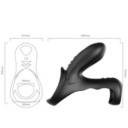 ARMONY - RANGER ANILLO DOBLE VIBRADOR PAREJA NEGRO