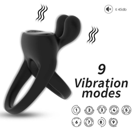 ARMONY - ANILLO VIBRADOR RABBIT NEGRO