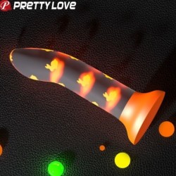 PRETTY LOVE - MAGICAL NIGHTFALL DILDO SIN VIBRACIÃ“N LUMINOSO NARANJA