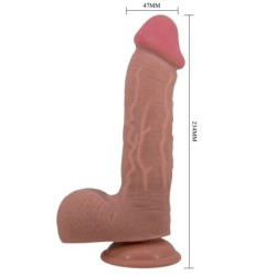 PRETTY LOVE - SLIDING SKIN SERIES DILDO REALÃSTICO CON VENTOSA PIEL DESLIZANTE MULATO 23.4 CM