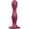 SATISFYER - DOUBLE BALL-R DILDO SILICONA GRANATE