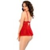 CHILIROSE - CR 4715 SET BABYDOLL CUATRO PIEZAS ROJO M