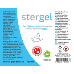 STERGEL - GEL HIDROALCOHÃ“LICO HIGIENIZANTE DE MANOS ALOE VERA 100ML