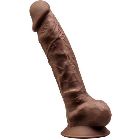 SILEXD - MODELO 1 PENE REALISTICO SILICONA PREMIUM SILEXPAN MARRON 23 CM