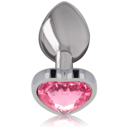 INTENSE - PLUG ANAL METAL ALUMINIO CORAZÃ“N ROSA TALLA L