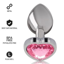 INTENSE - PLUG ANAL METAL ALUMINIO CORAZÃ“N ROSA TALLA L