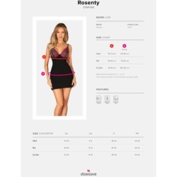 OBSESSIVE - ROSENTY CHEMISE & TANGA XL/XXL