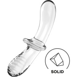 SATISFYER - DOUBLE CRYSTAL DILDO TRANSPARENTE