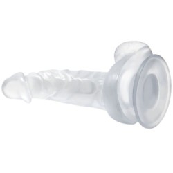 BAILE - DILDO REALISTICO CON VENTOSA Y TESTICULOS 16.7 CM TRANSPARENTE