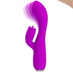 PRETTY LOVE - GLORIA VIBRADOR CONEJO RECARGABLE-IMPERMEABLE MORADO