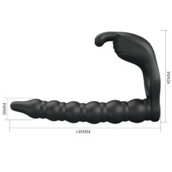 PRETTY LOVE - BLACKNEY ANILLO PENE CON PLUG VIBRADOR NEGRO