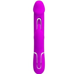 PRETTY LOVE - KAMPAS VIBRADOR RABBIT 3 EN 1 MULTIFUNCIÃ“N CON LENGUA FUCSIA