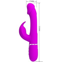 PRETTY LOVE - KAMPAS VIBRADOR RABBIT 3 EN 1 MULTIFUNCIÃ“N CON LENGUA FUCSIA