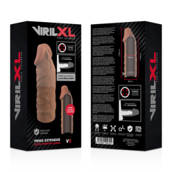 VIRILXL - EXTENSION DE PENE LIQUID SILICONE V5 MARRON