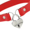 COQUETTE CHIC DESIRE - COLLAR CUERO VEGANO ROJO ACCESORIO CORAZÃ“N CON LLAVE