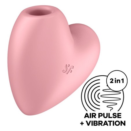 SATISFYER - CUTIE HEART ESTIMULADOR Y VIBRADOR ROSA