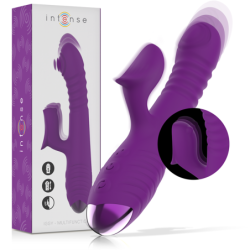 INTENSE - IGGY VIBRADOR MULTIFUNCIÃ“N RECARGABLE UP & DOWN CON ESTIMULADOR DE CLITORIS MORADO