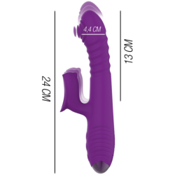 INTENSE - IGGY VIBRADOR MULTIFUNCIÃ“N RECARGABLE UP & DOWN CON ESTIMULADOR DE CLITORIS MORADO